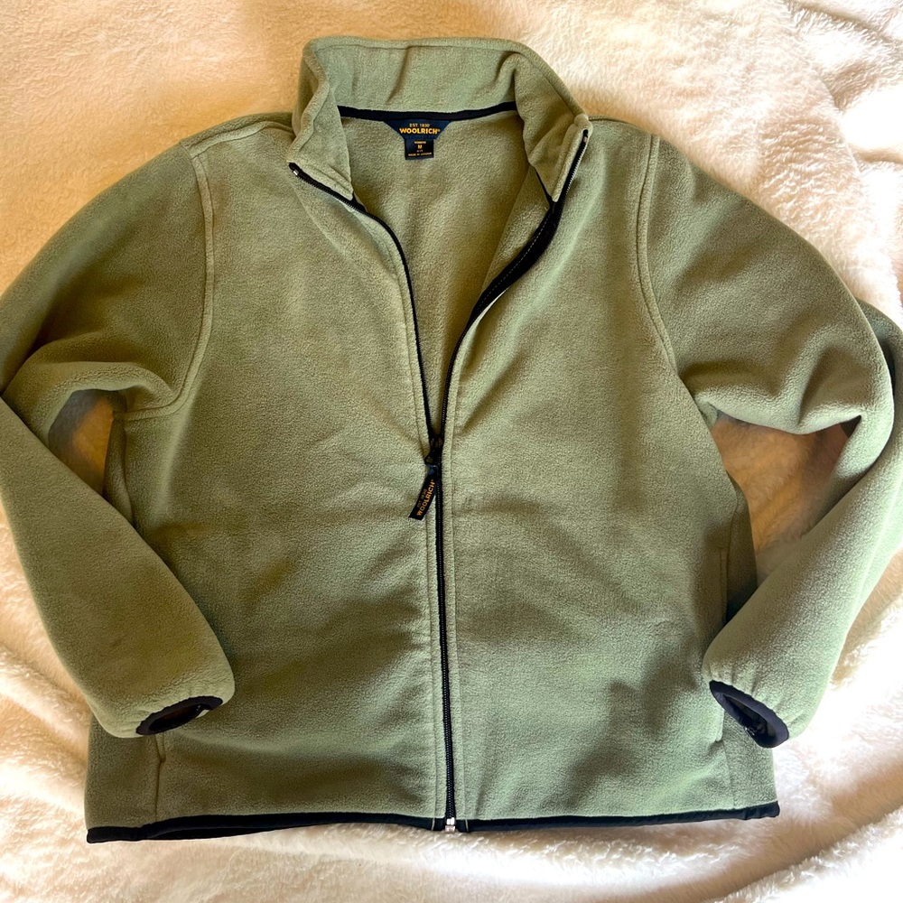 Woolrich full zip sage green fleece (m)